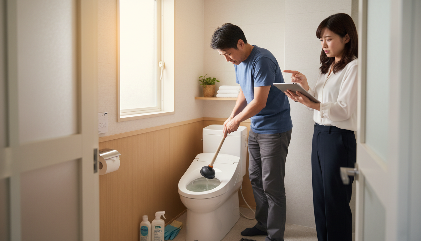 トイレつまりで業者を呼ぶ前に自分でできること・やってはいけないことに関する画像