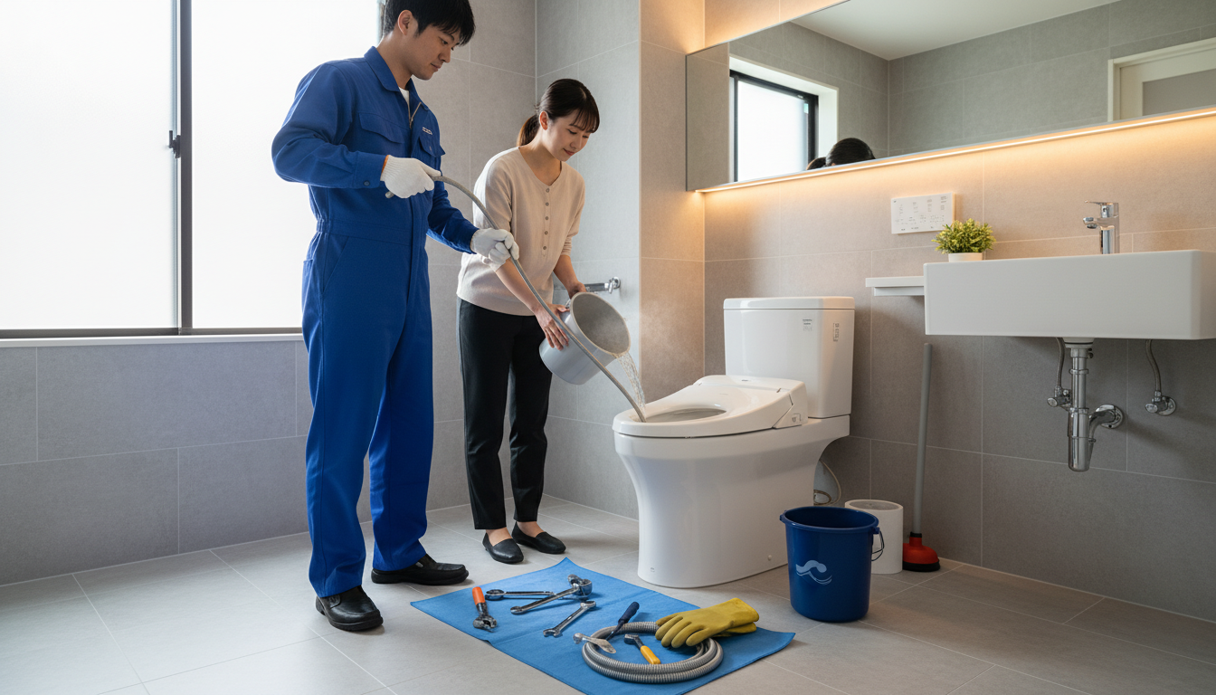 トイレつまりの原因別！自分でできる対処法とプロに頼むべきケースに関する画像