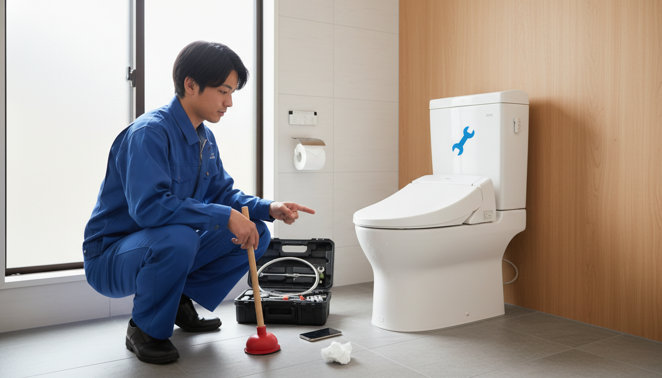 トイレつまりの原因と自分でできる応急処置に関する画像