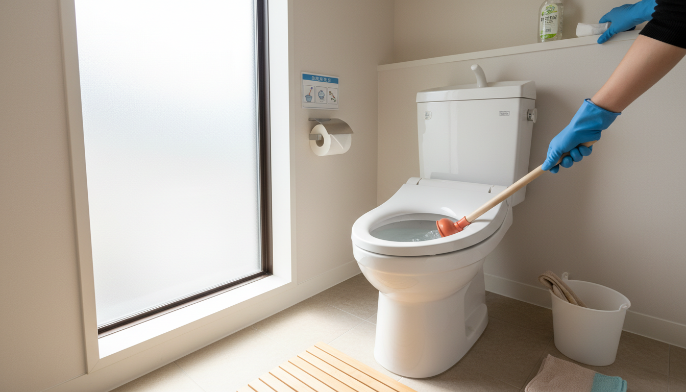 業者が来るまでに試せる!トイレつまりの応急処置と注意点に関する画像