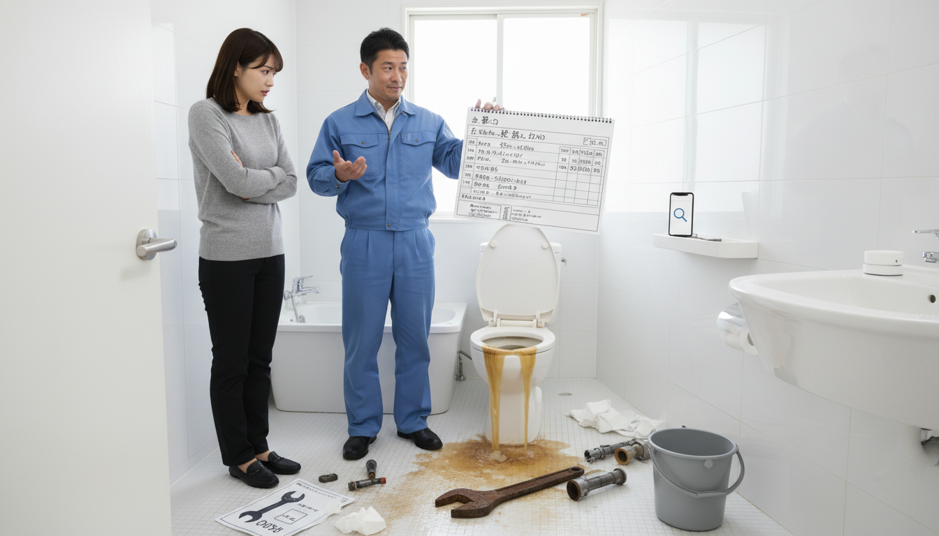 悪質業者に注意!よくあるトイレつまり修理のトラブル事例に関する画像