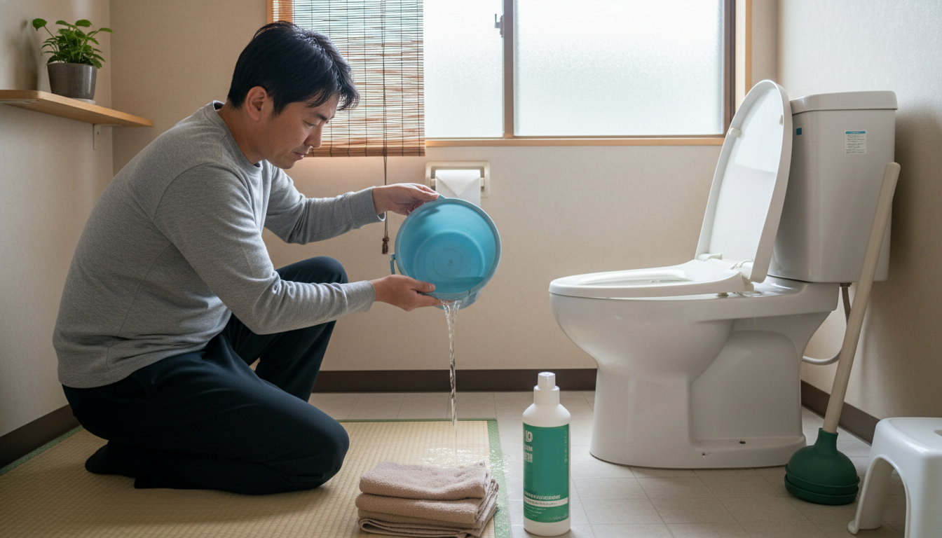 トイレつまりで水道業者を呼ぶ前に試せること・注意点に関する画像