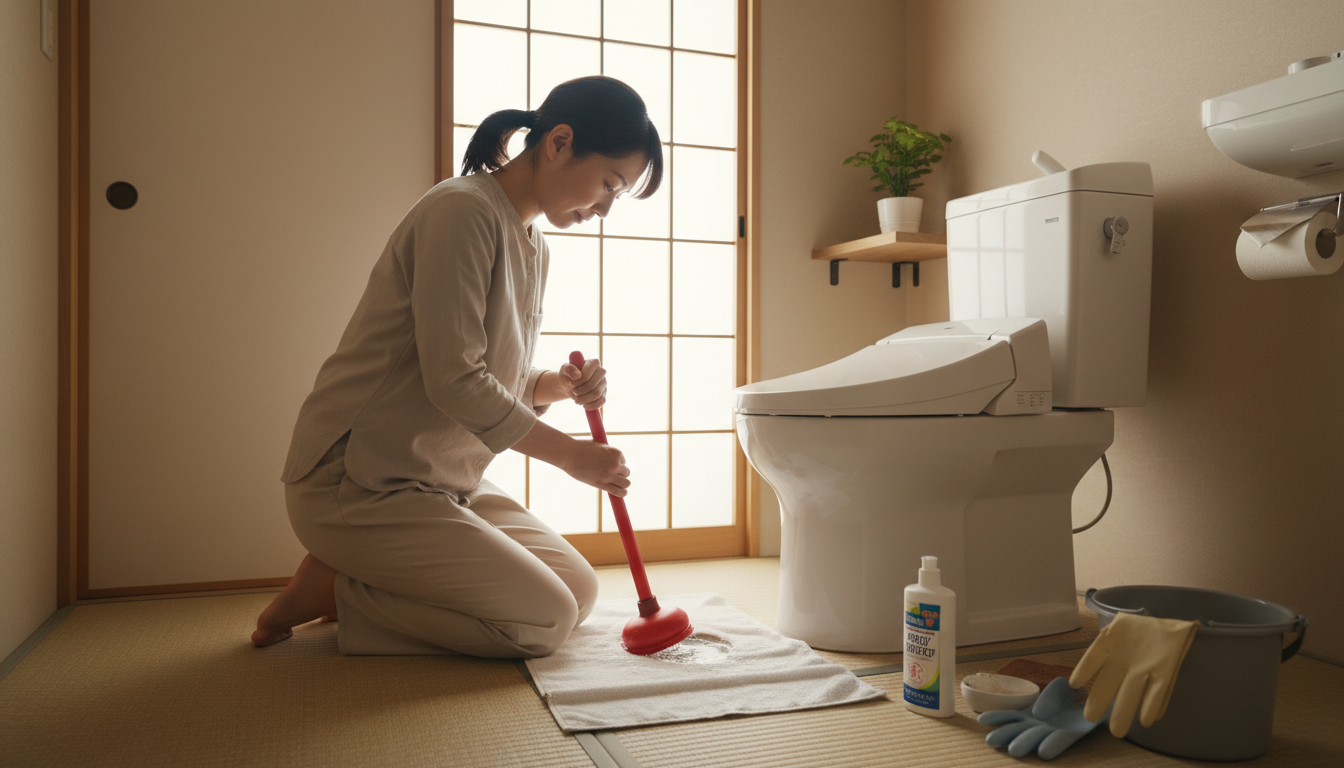 トイレつまりで水道業者を呼ぶ前に試せること・やってはいけないことに関する画像