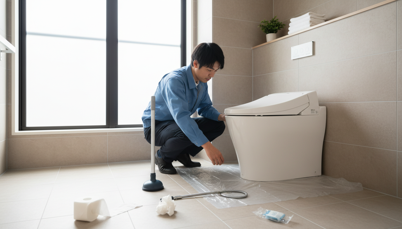 トイレつまりの主な原因と自分でできる応急処置に関する画像