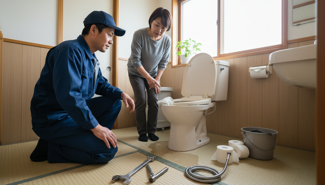 トイレつまりで水道業者を呼ぶ前に確認すべきことに関する画像