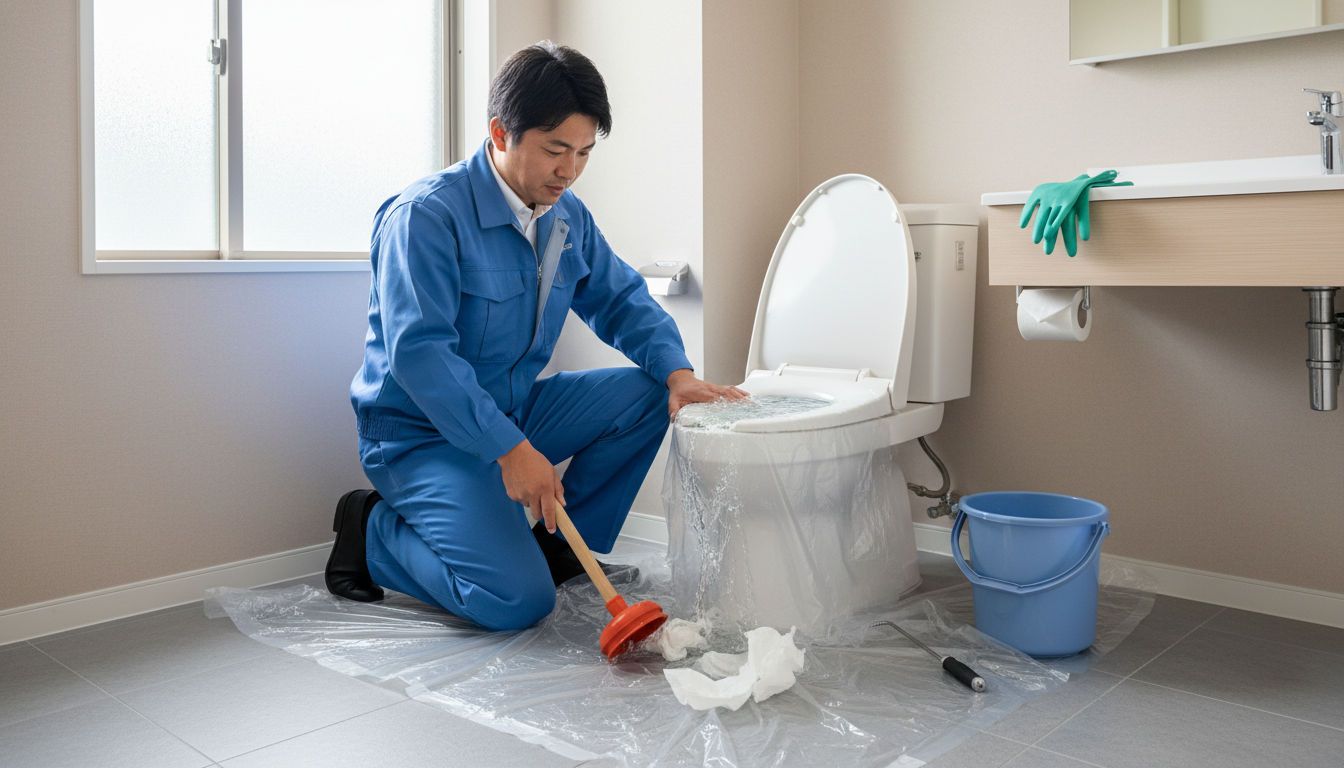 トイレつまりで業者を呼ぶ前に試せること・やってはいけないことに関する画像