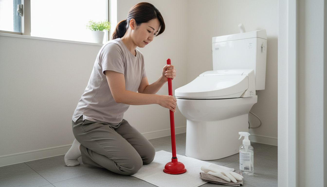 トイレつまりで水道業者を呼ぶ前に試せることに関する画像