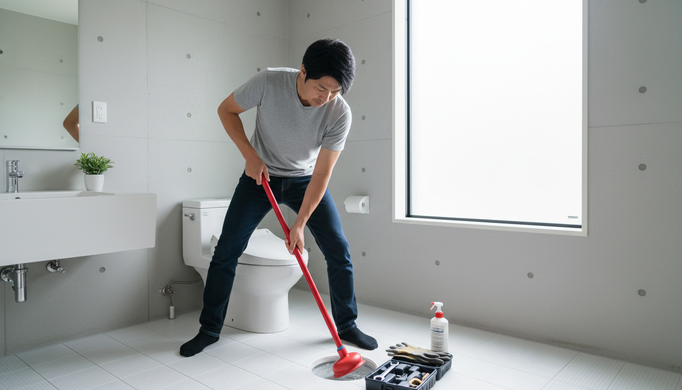 トイレつまりを自分で直す方法と注意点に関する画像