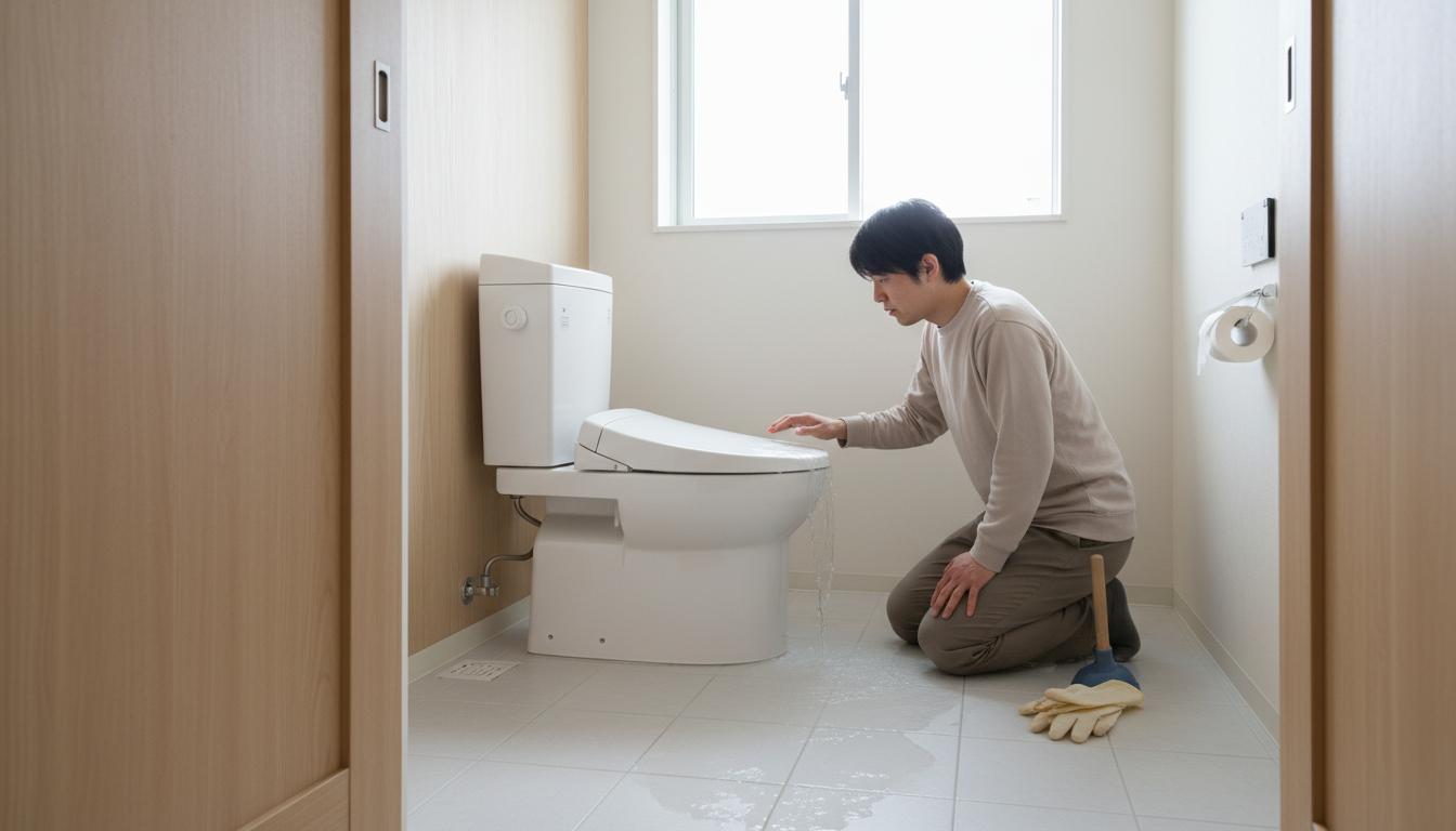 トイレつまりを悪化させないための応急処置と注意点に関する画像