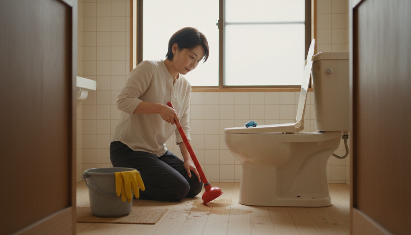 トイレつまりで水道業者を呼ぶ前に試せることに関する画像