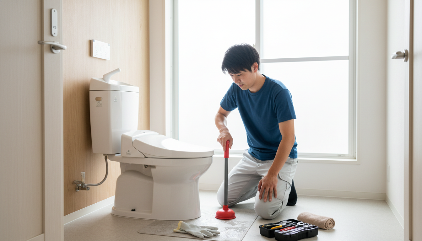 自分でできるトイレつまりの解消法と注意点に関する画像