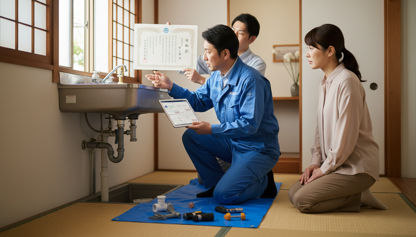 見積もり無料・水道局指定工事店かを確認するに関する画像