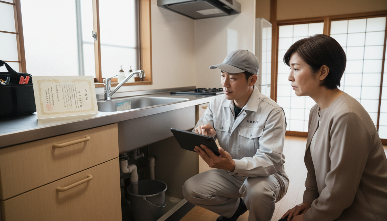 見積もり無料・水道局指定工事店かを確認するに関する画像