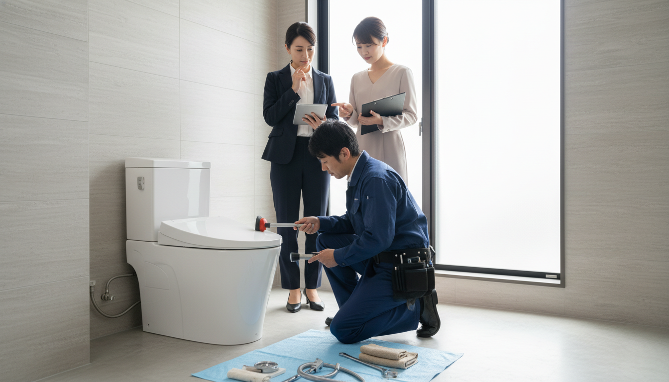 トイレつまり修理業者とのトラブルを防ぐためのチェックリストに関する画像