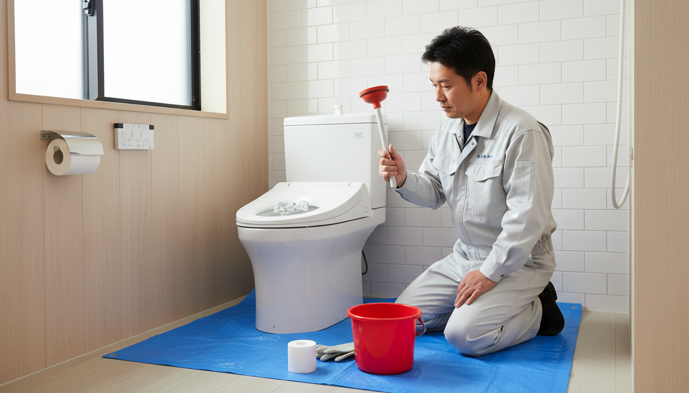 トイレつまりを悪化させないための応急処置と注意点に関する画像