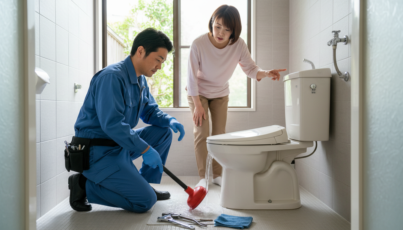 トイレつまりで水道業者を呼ぶ前に確認すべきことに関する画像
