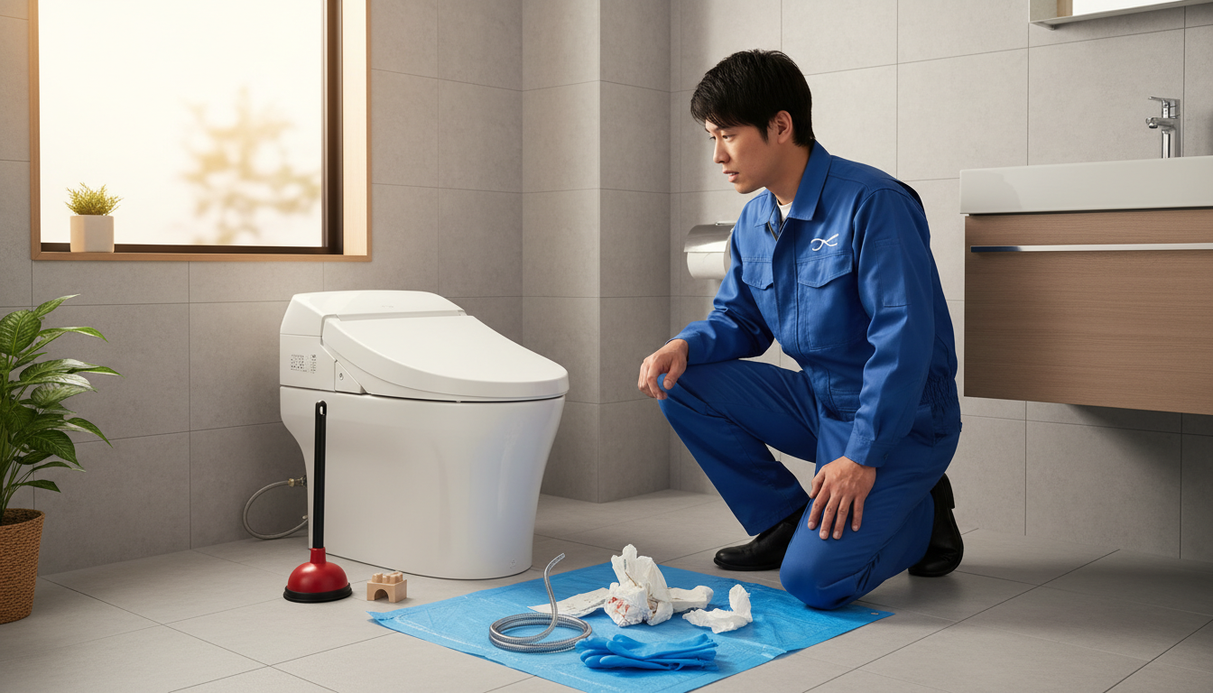 多度津町でよくあるトイレつまりの原因と自分でできる対処法に関する画像