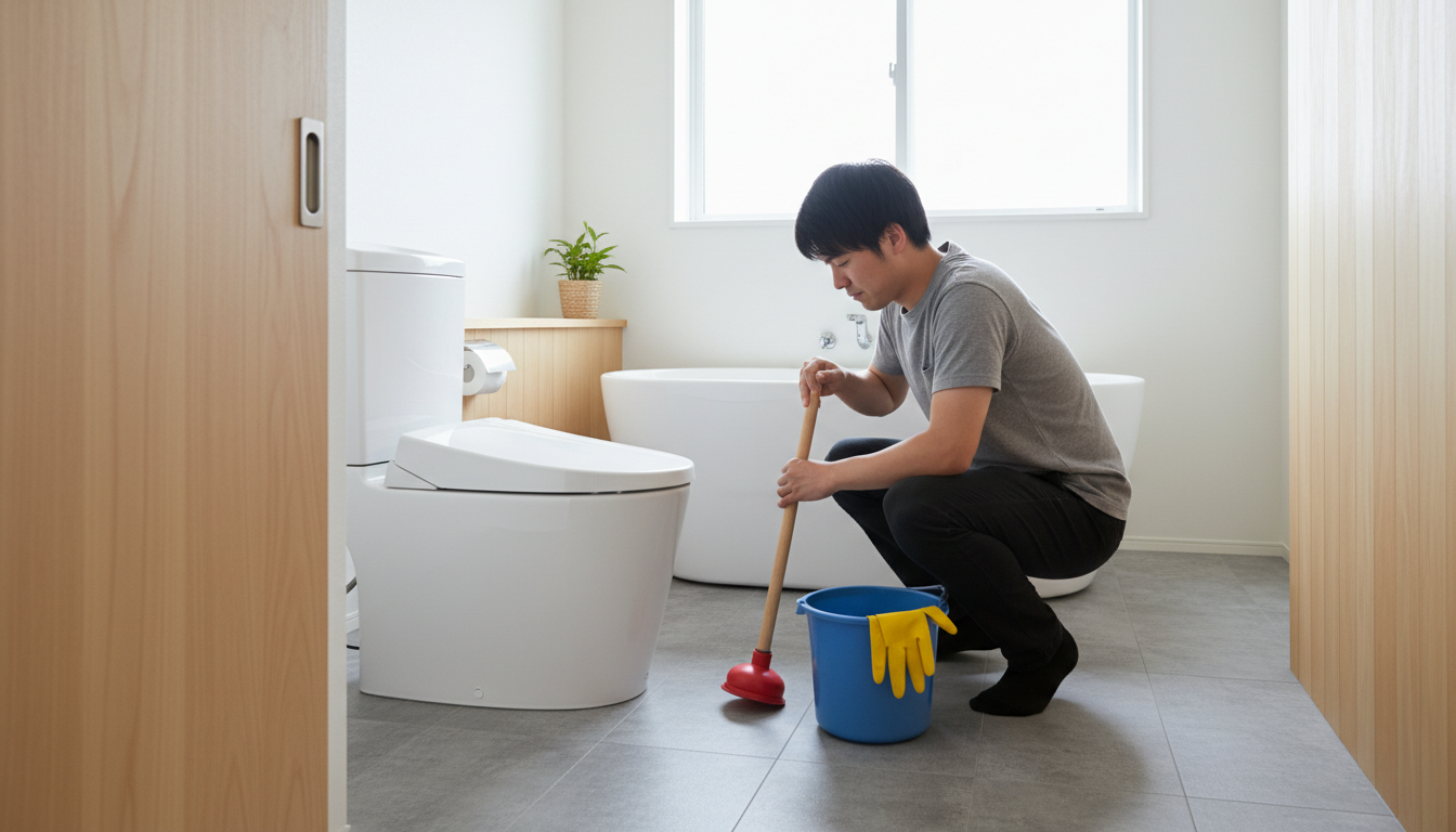 トイレつまりを自分で直す方法とプロに依頼すべきケースに関する画像
