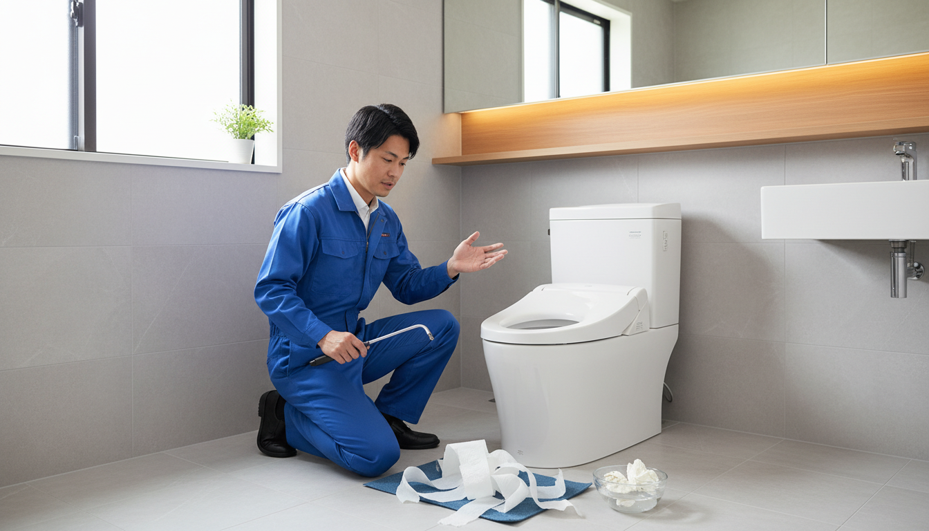 業者を呼ぶ前に確認!トイレつまりの主な原因に関する画像