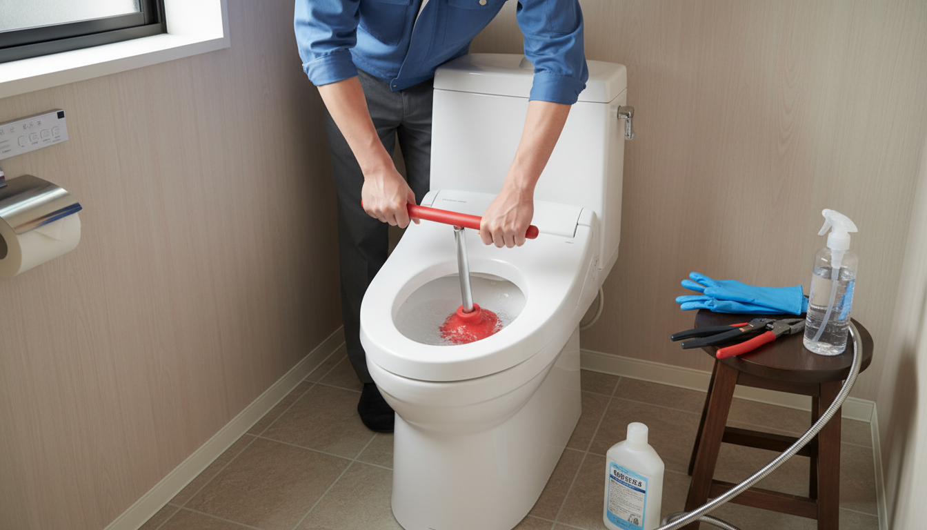 業者を呼ぶ前に試したい！自分でできるトイレつまり解消法と限界に関する画像