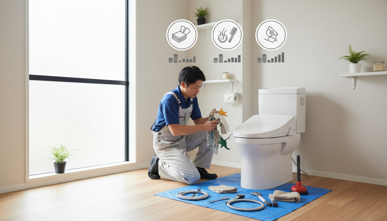 つまりの原因別・作業内容と料金の目安に関する画像