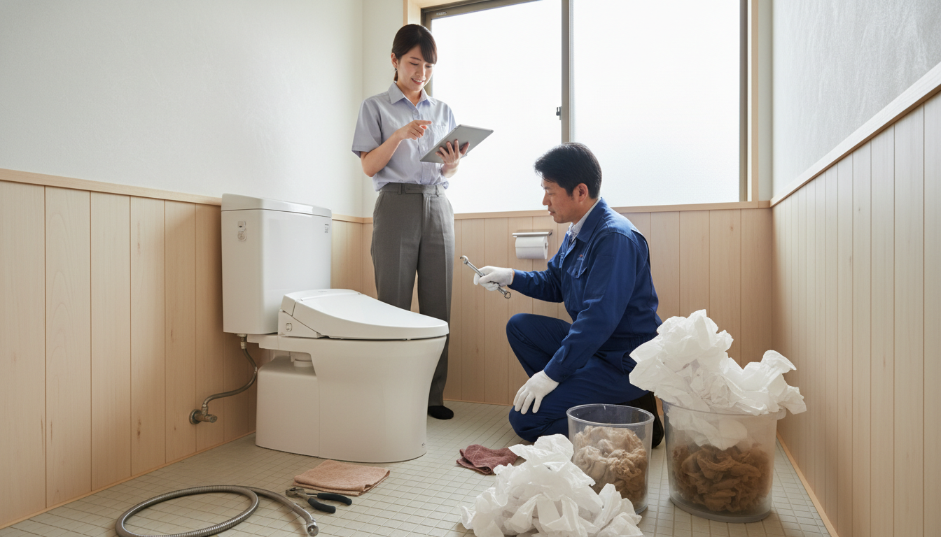 トイレつまりのよくある原因に関する画像