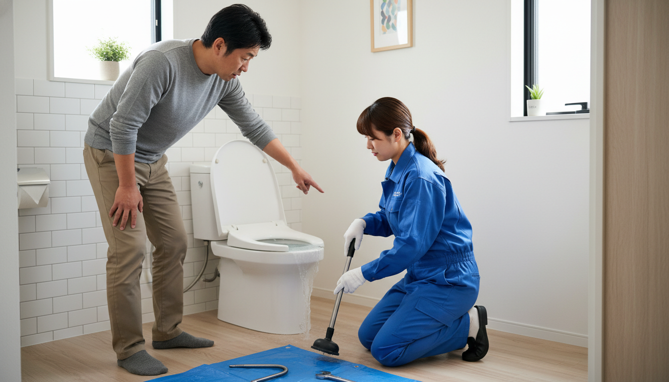 トイレつまりで水道業者を呼ぶ前に確認すべきことに関する画像