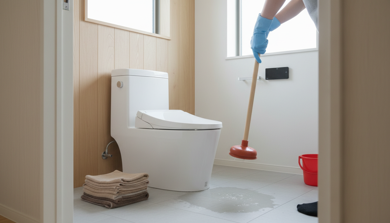 トイレつまりを悪化させない！業者を待つ間の注意点と応急処置に関する画像