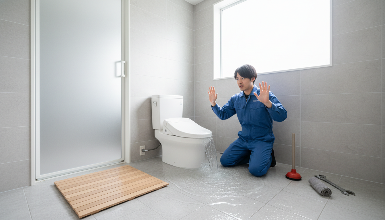 トイレつまりを悪化させないための注意点と応急処置に関する画像