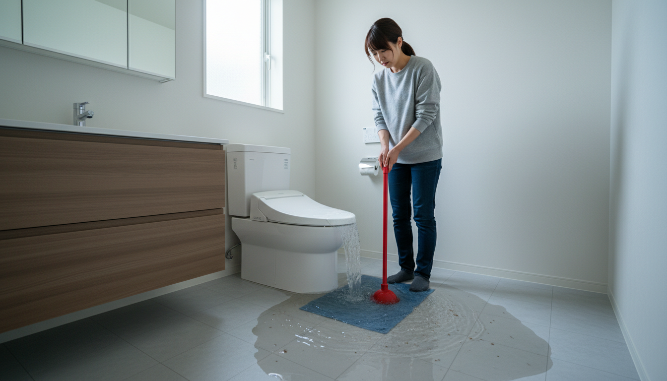 トイレつまりを悪化させないための応急処置と注意点に関する画像