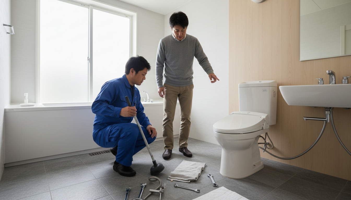 トイレつまりで業者を呼ぶ前に確認すべきことに関する画像