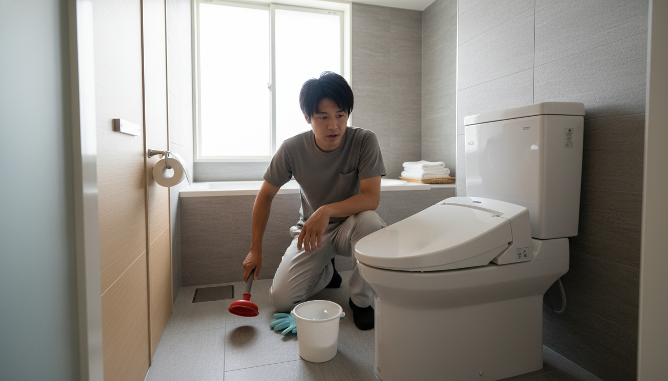トイレつまりで業者を呼ぶ前に！自分でできる応急処置と注意点に関する画像