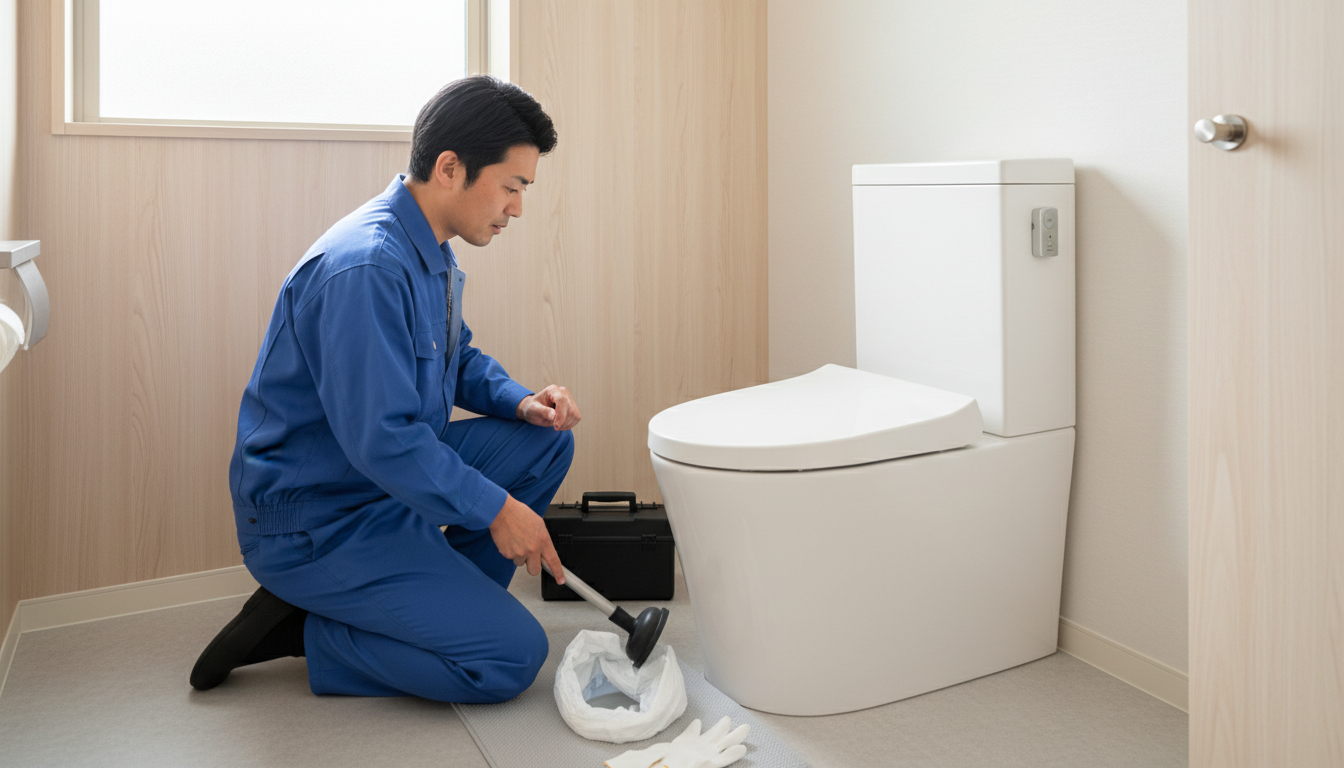 軽度のつまり(トイレットペーパーなど)に関する画像