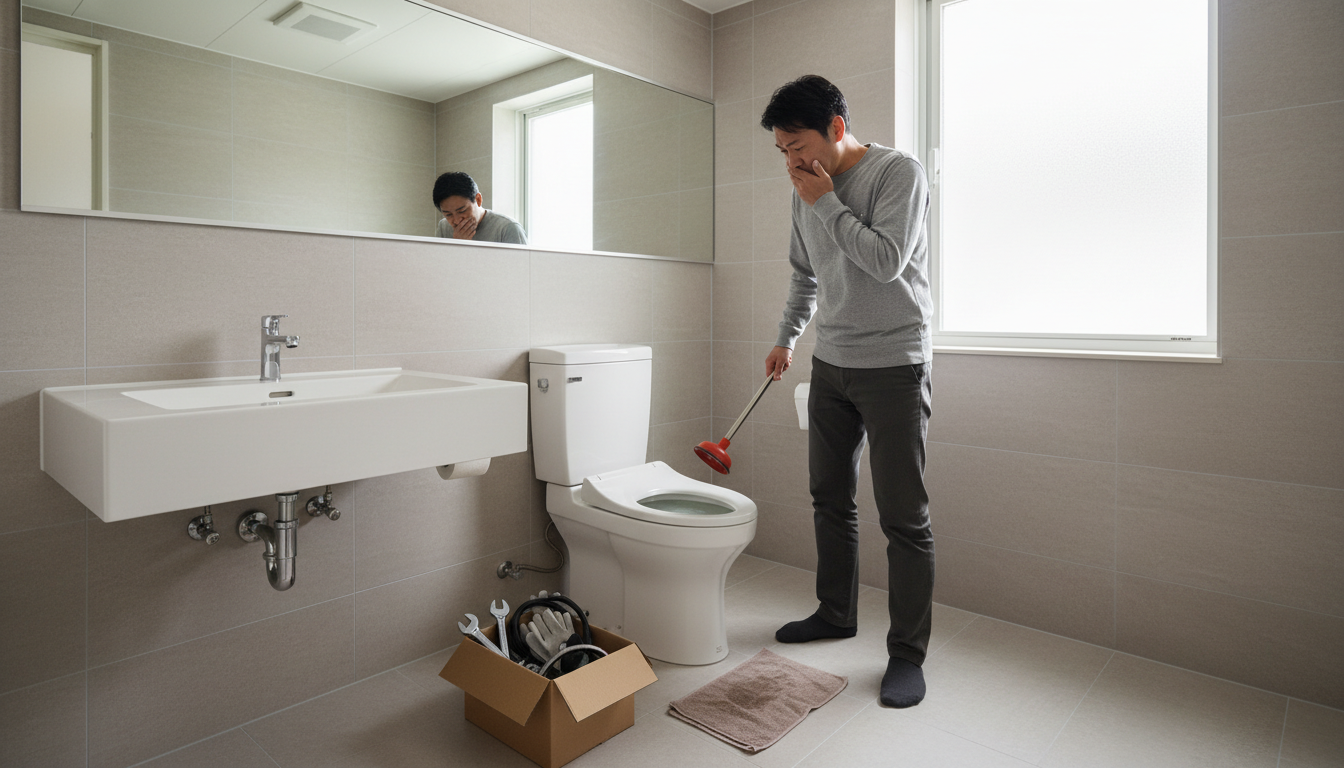 トイレつまりを悪化させないための応急処置と注意点に関する画像