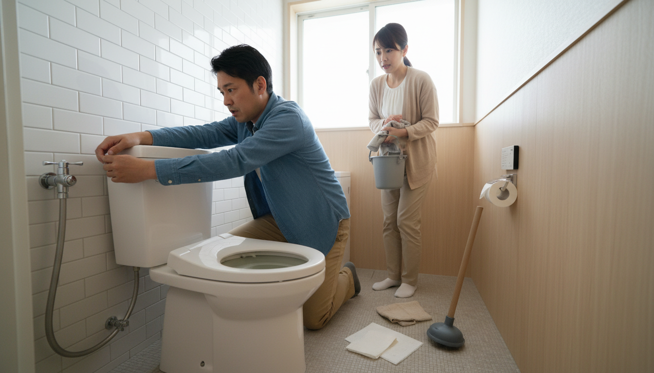 トイレつまりの応急処置とやってはいけないNG行動に関する画像