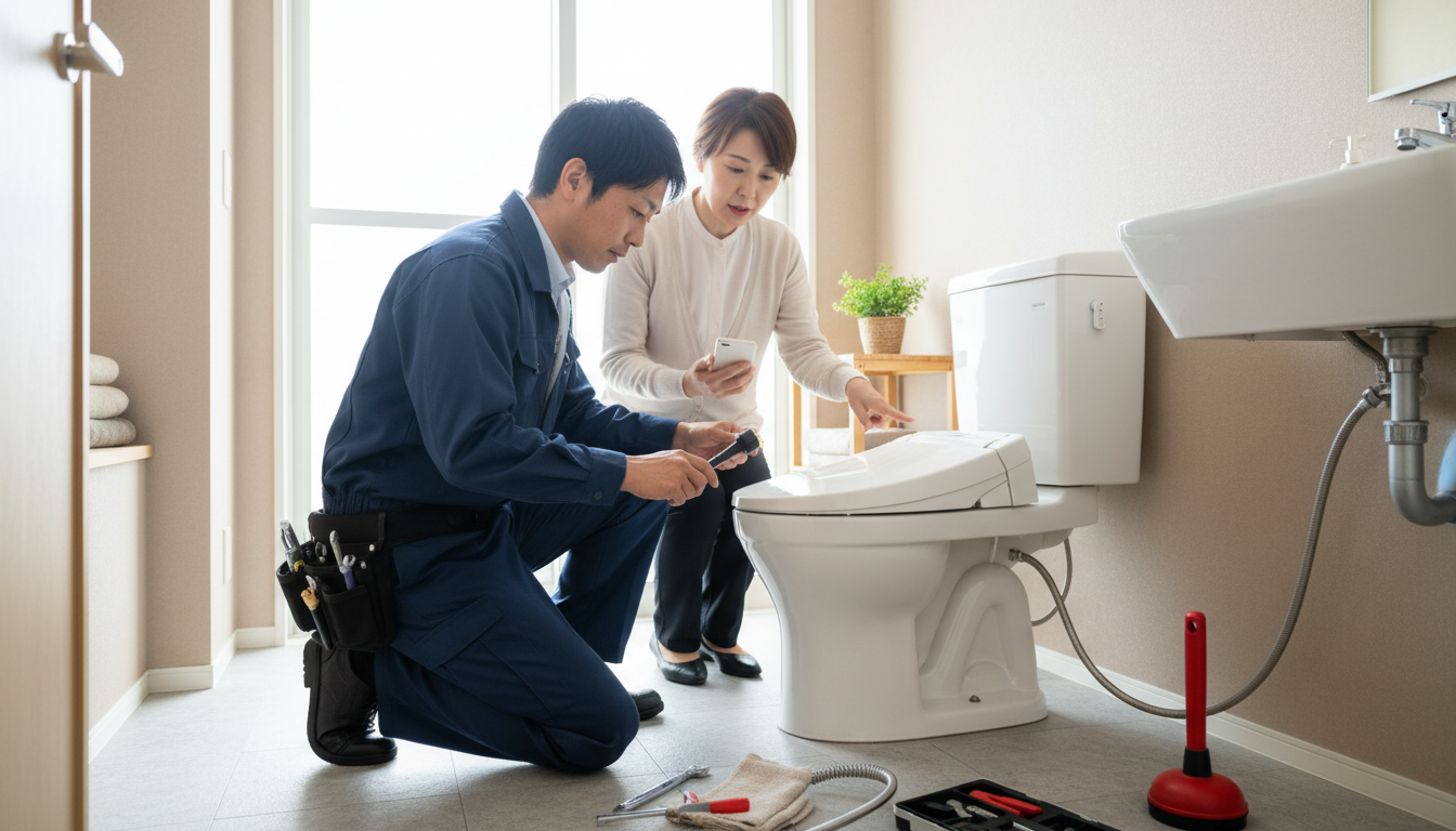 トイレつまりで水道業者を呼ぶ前に確認すべきことに関する画像