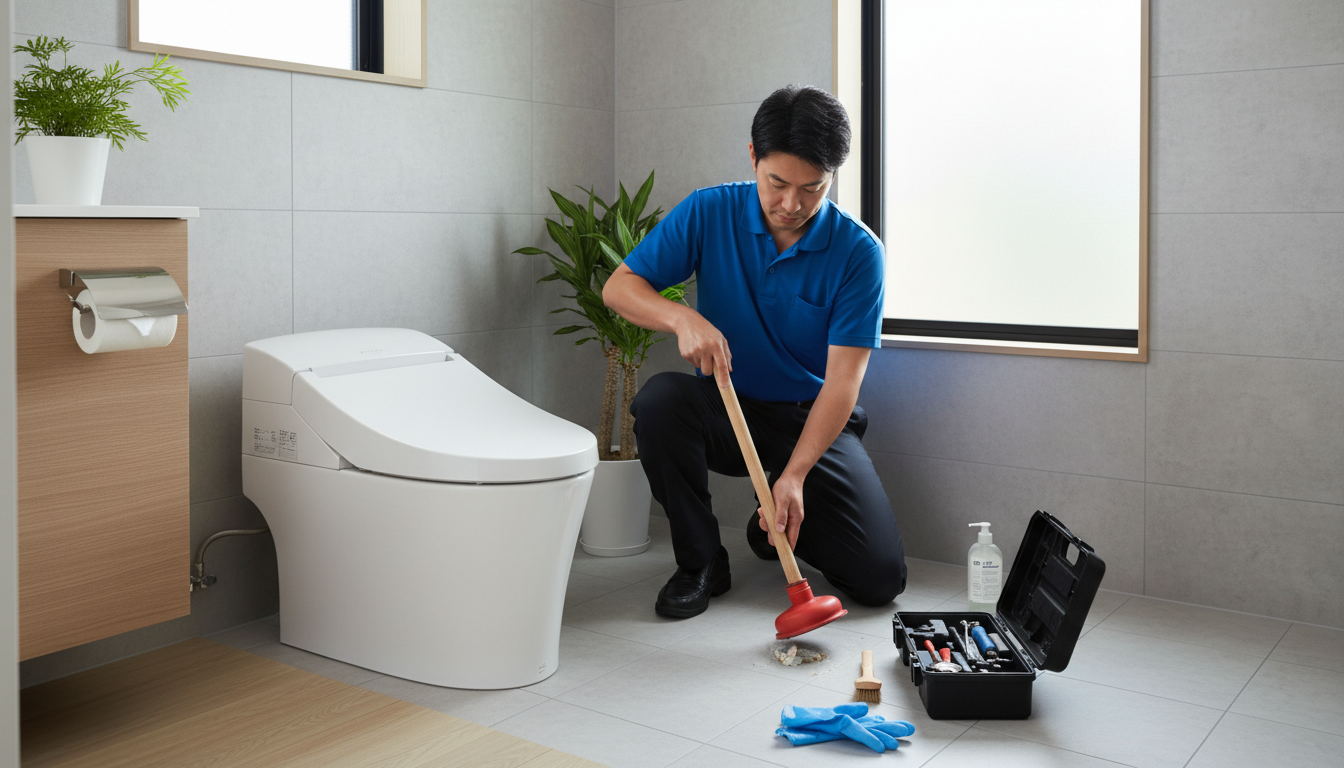 軽度のつまり(トイレットペーパーなど)に関する画像