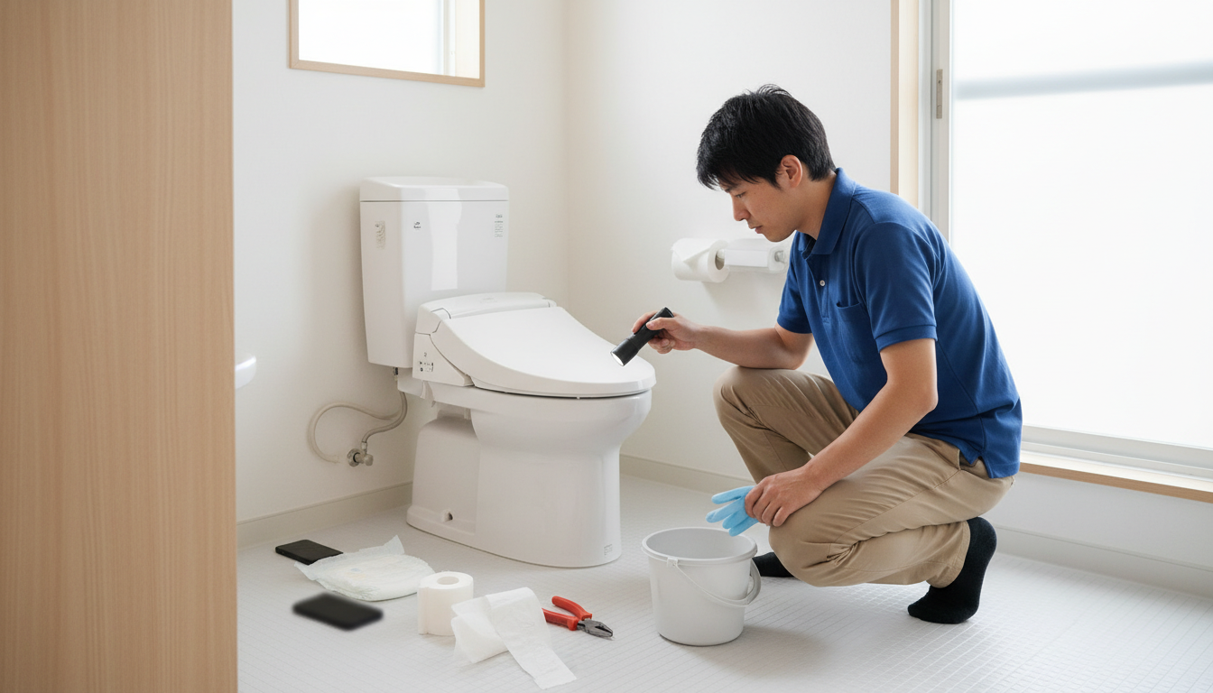 トイレつまりで業者を呼ぶ前に確認すべきことに関する画像