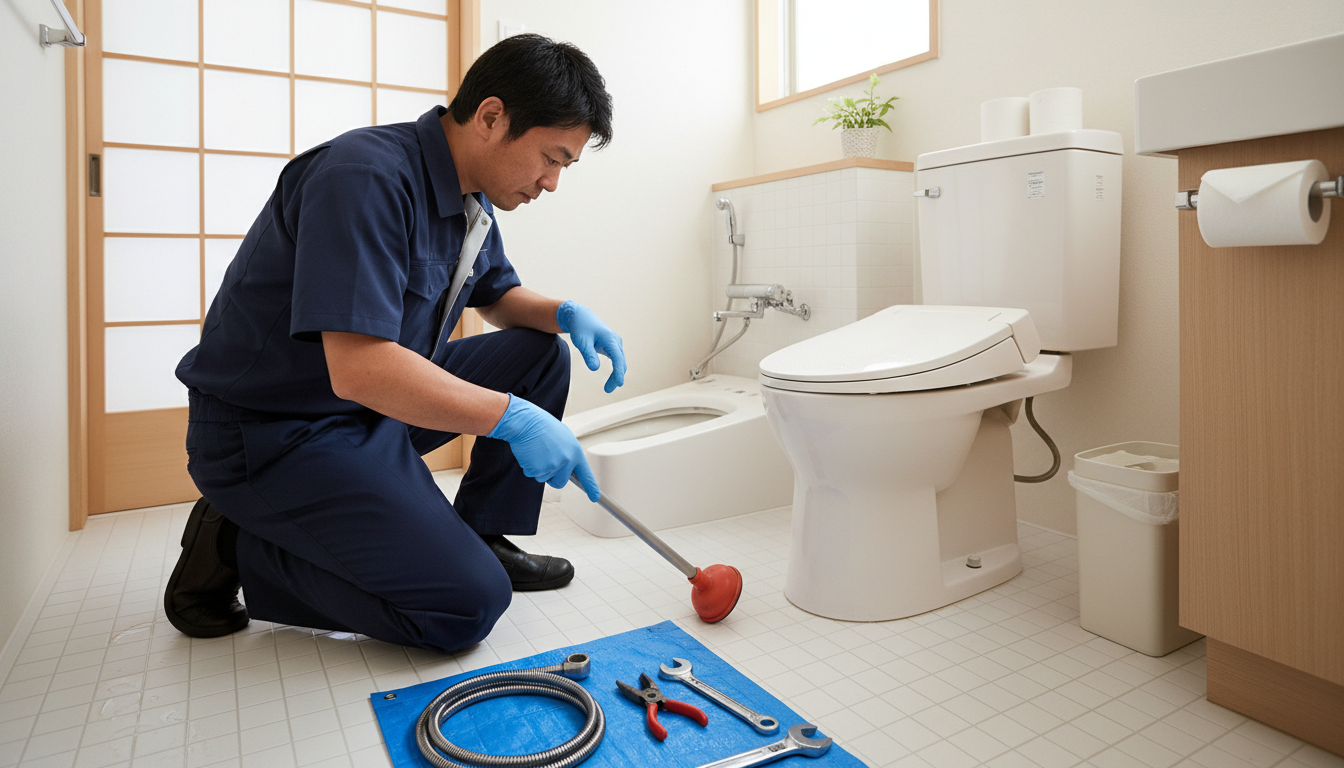 トイレつまりで水道業者を呼ぶ前に試せることに関する画像