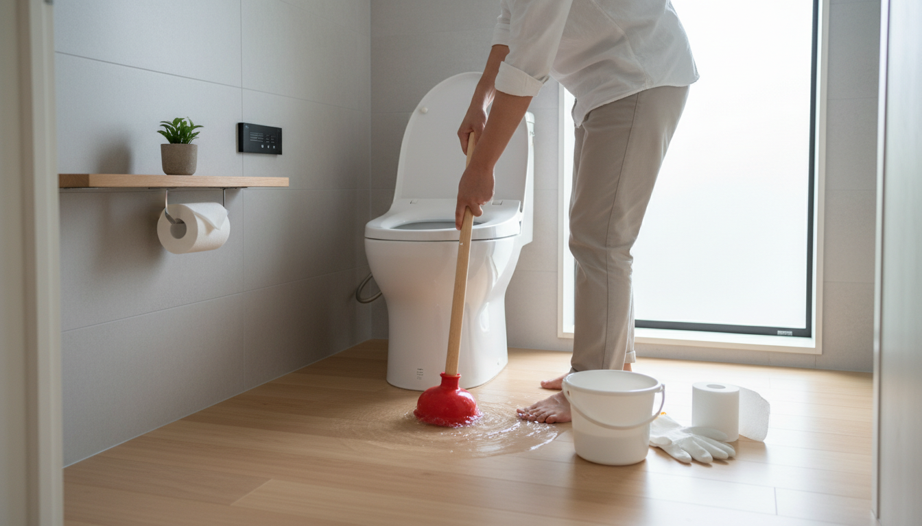 トイレつまりを自分で直す方法と注意点に関する画像