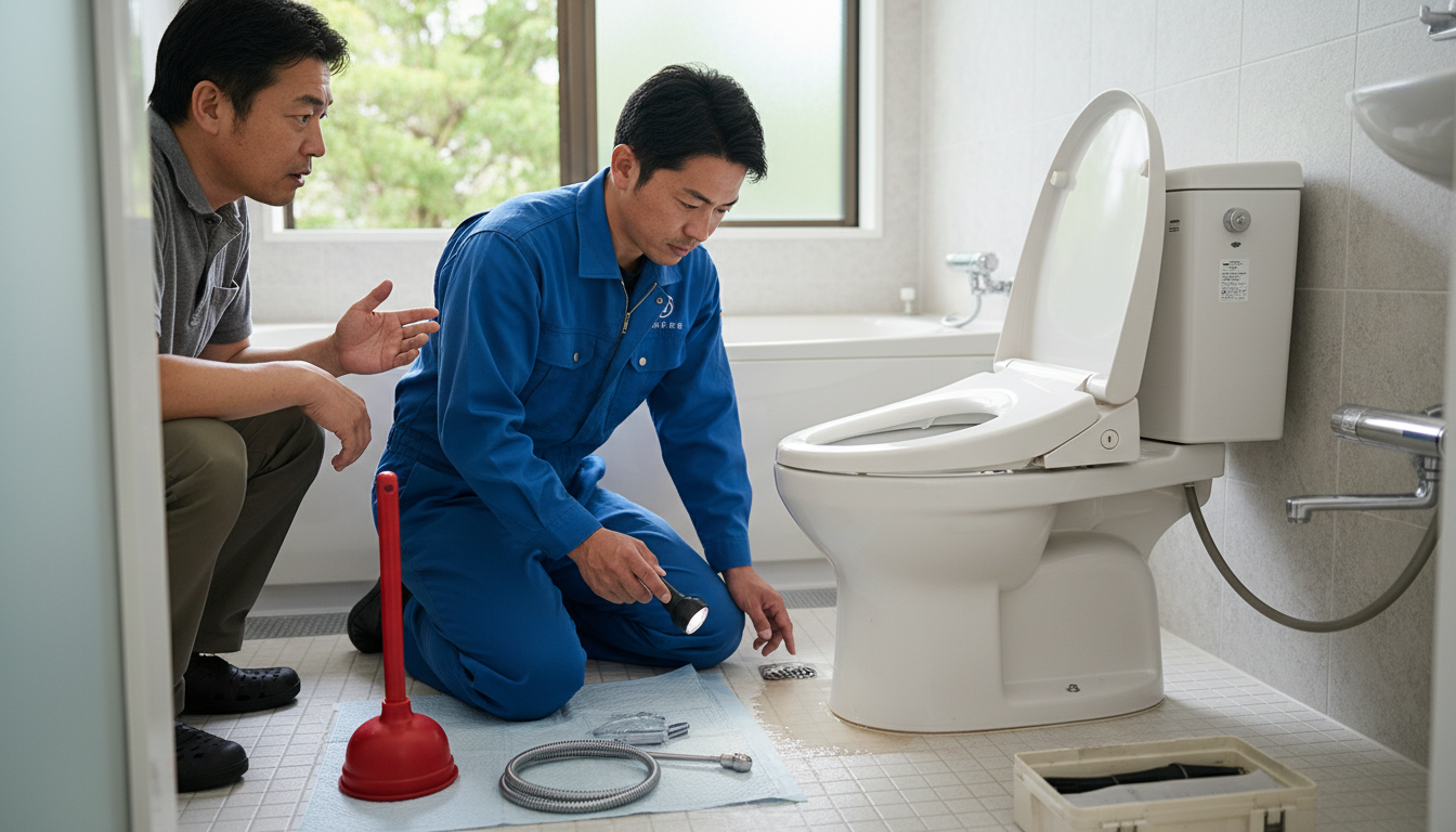トイレつまりで水道業者を呼ぶ前に確認すべきことに関する画像