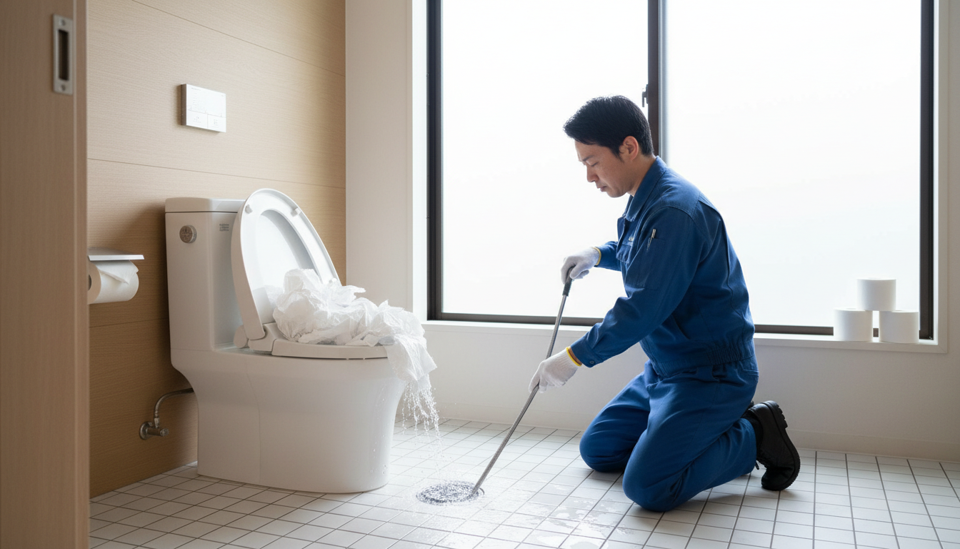 トイレつまりの代表的な原因に関する画像