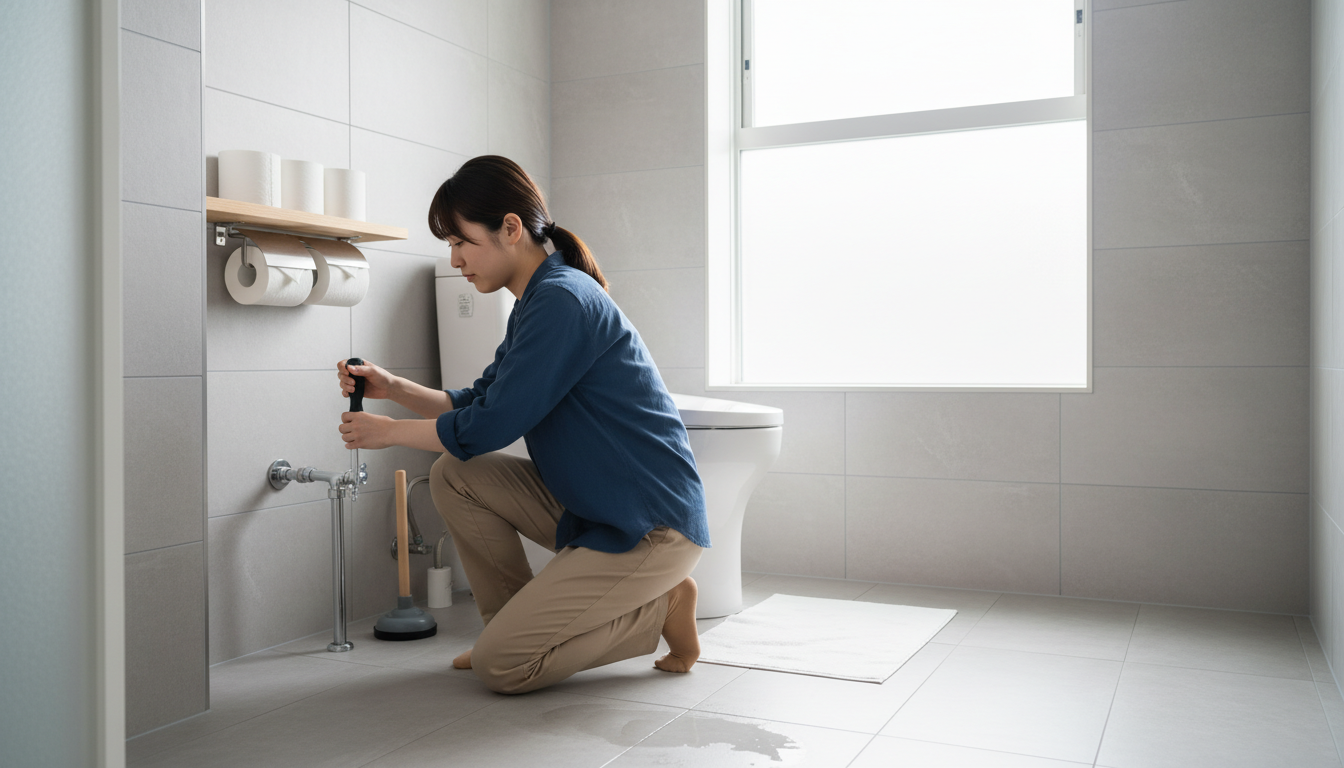 トイレつまりを悪化させないための応急処置と注意点に関する画像