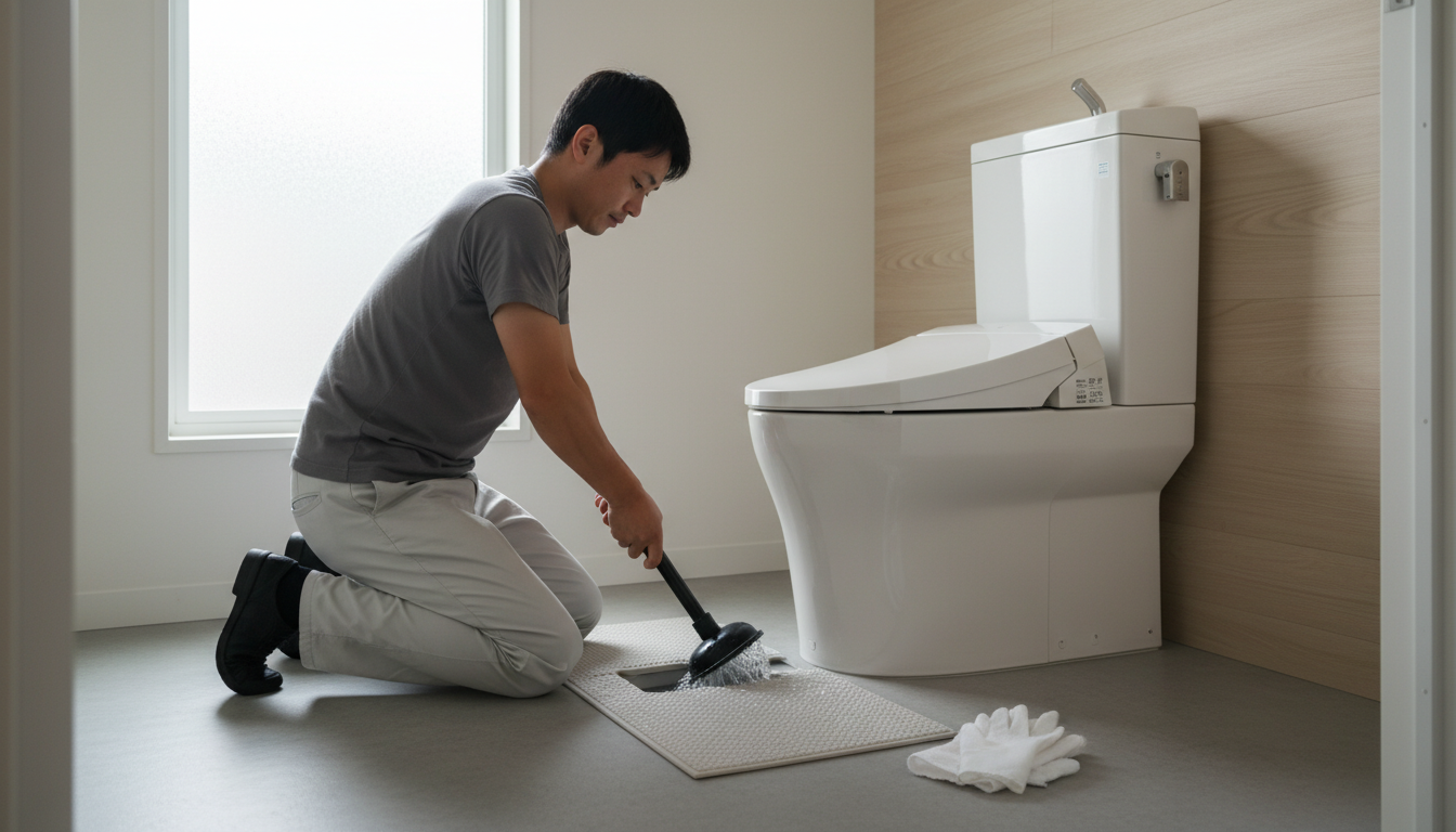 トイレつまりで業者を呼ぶ前に!自分でできる応急処置と注意点に関する画像