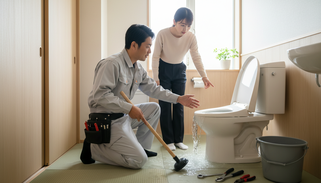 トイレつまりで水道業者を呼ぶ前に確認すべきことに関する画像