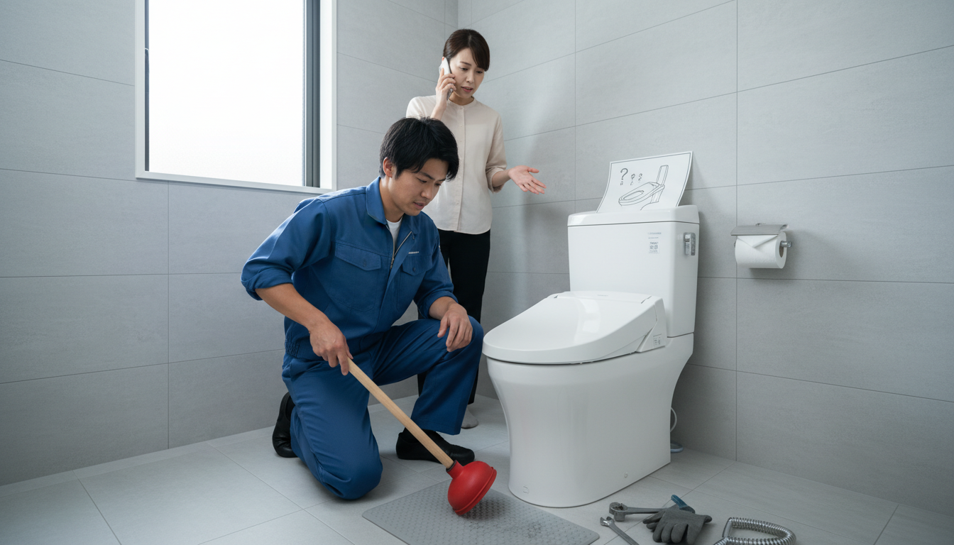 トイレつまり修理業者に依頼する前の確認事項と注意点に関する画像