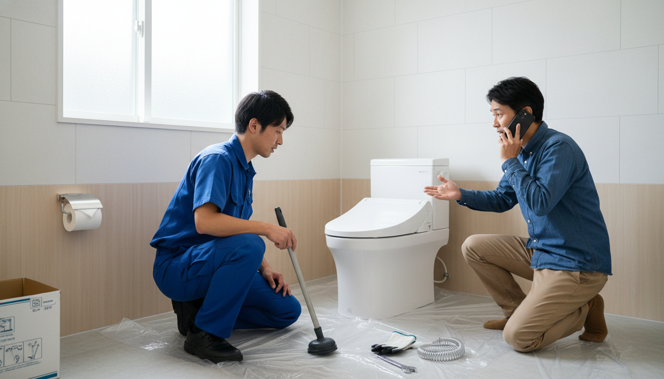 緊急時に慌てない！トイレつまり修理業者への連絡と準備に関する画像