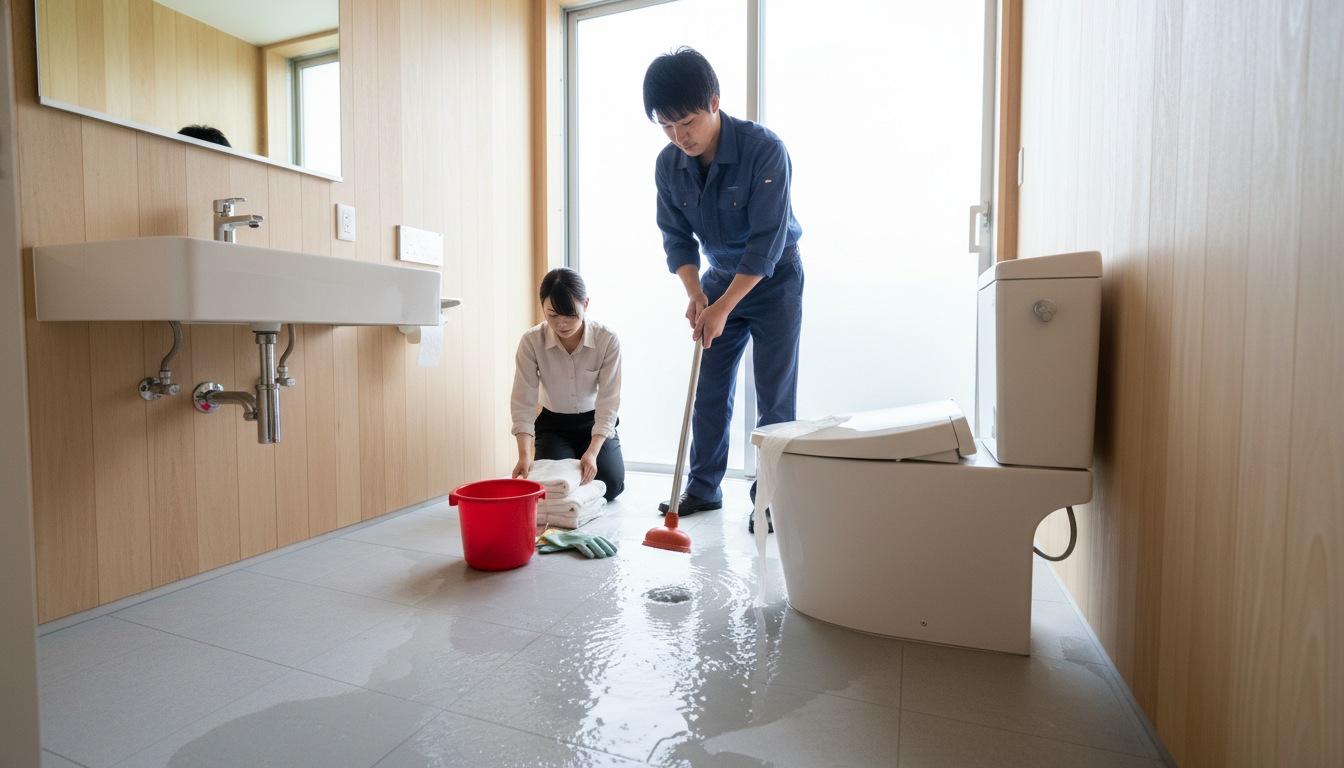 南牧村でトイレつまりが起きた際の応急処置と注意点に関する画像