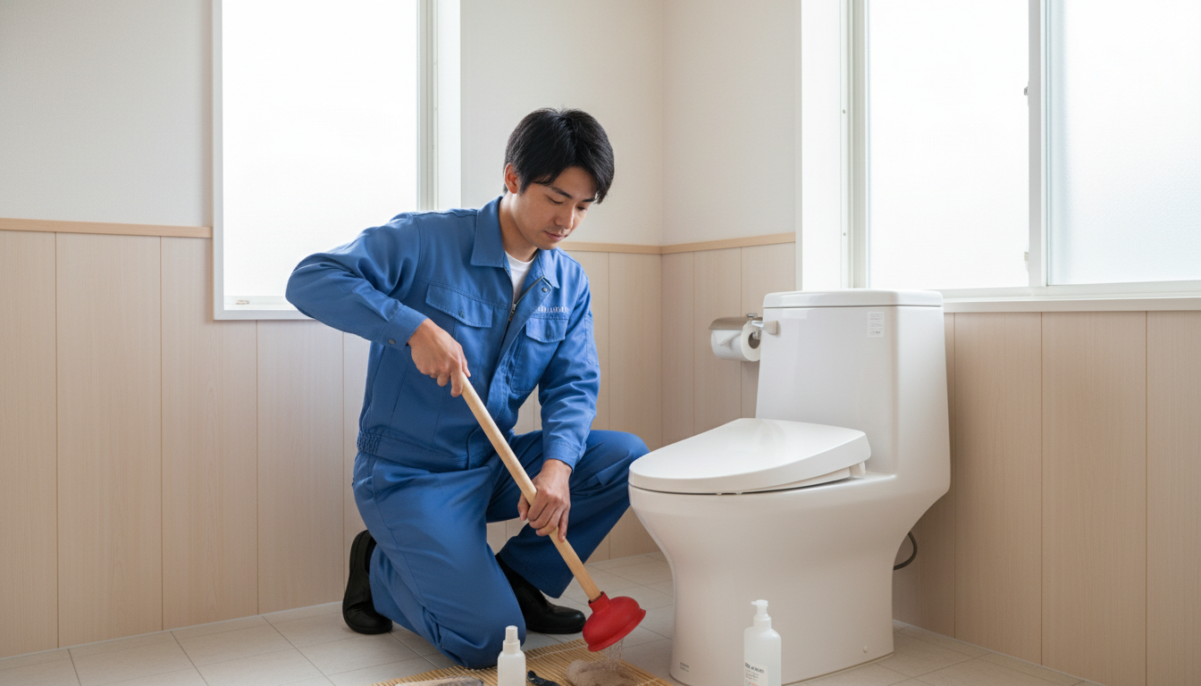 トイレつまりで業者を呼ぶ前に自分でできる対処法と注意点に関する画像