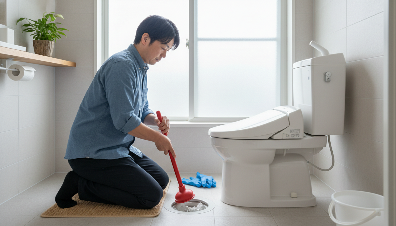 トイレつまりは自分で直せる？試す前に知っておきたい注意点に関する画像